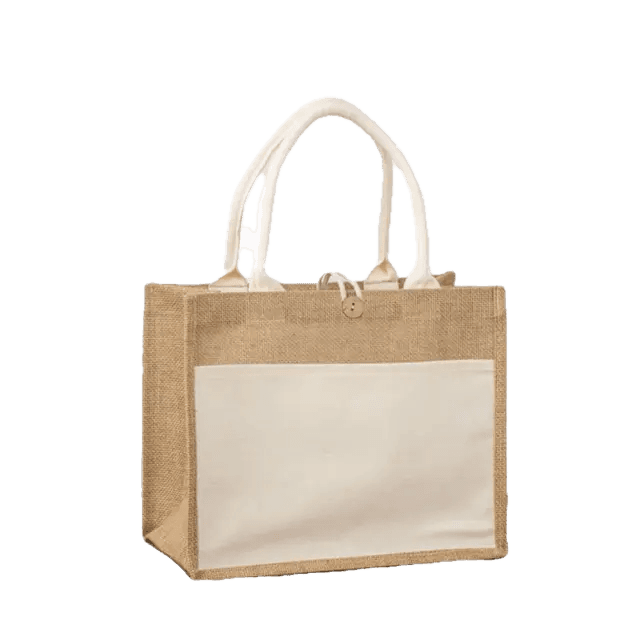 EcoGuard Jute Tote with Front Pocket